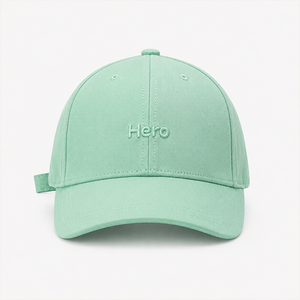 Gorra de Béisbol al por Mayor, Personalizada con Bordado 3D, 6 Paneles, Verde Menta, Sarga de Algodón, Visera Curva, Unisex, Ajustable, Estilo Dad Hat - Product Image 1