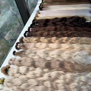 High Quality Natural Wave and Straight Bulk Keratin Hair At Wholesale Price Color From #1 #8 to <b>PLA</b> Blonde. - Product Image 1