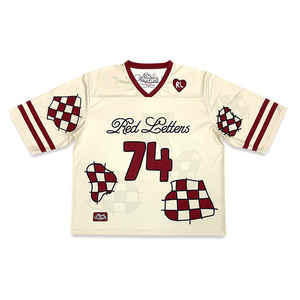 Logo personnalisé maillot de football américain de haute qualité 100% polyester unisexe XL vêtements de sport numéro motif hauts et chemises - Product Image 5