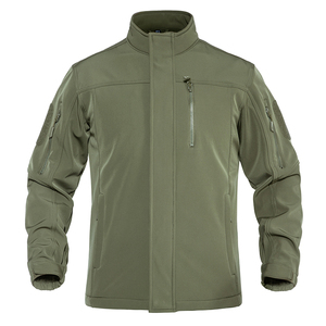 เสื้อแจ็คเก็ตกันน้ำสำหรับผู้ชายแบบขายส่ง OEM รุ่น Tactical Softshell คุณภาพดี ขายดีที่สุด คอตั้ง กันลม กันฝน เหมาะสำหรับเดินป่าและเล่นหิมะ - Product Image 5