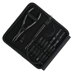 Kit de Herramientas para Extensiones de Cabello: Alicates de Crimpado para Cuentas Planas, Herramienta de Gancho para Separar, Pinzas de Pico de Pato para Seccionar, Aguja Separadora de Dedos para Salón - Product Image 1