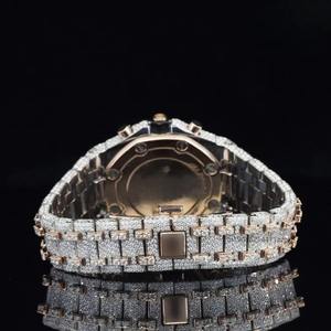 Premium Vintage Style Chronograph Diamond <b>Watch</b> for <b>Men</b> Hip Hop Style <b>Waterproof</b> Stainless Steel Timepiece for Fashion Event - Product Image 3