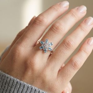 Anillo Clásico de Plata de Ley 925 con Topacio Azul, Joyería Plateada para Mujer, Moda para Bodas - Product Image 6