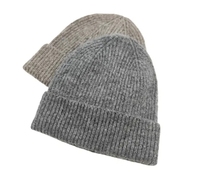 Bonnet unisexe côtelé personnalisé avec logo brodé, bonnet d'hiver chaud à revers, style streetwear minimaliste décontracté, vente en gros