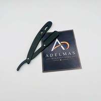 Rasoir droit pliant professionnel pour hommes, en acier inoxydable noir antique, à lame unique, personnalisable avec logo, pour barbier, non jetable