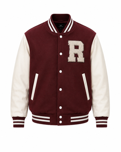 Premium Custom Hooded Reversible Eco-Friendly Letterman Varsity <b>Baseball</b> <b>Bomber</b> <b>Jacket</b> with Wool Blend Shell Unisex - Product Image 2