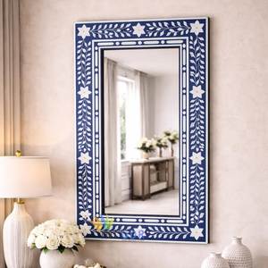Best Selling Indian Handmade Eco-Friendly Bone Mother Pearl Inlay Wall <b>Mirror</b> High Quality Decorative <b>Frame</b> Modern Style Home - Product Image 1