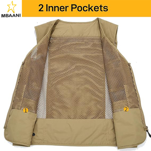เสื้อกั๊กตกปลากลางแจ้งแบบมีกระเป๋าเสื้อกั๊กสำหรับผู้ชาย - Product Image 4