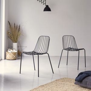 Modern <b>Stackable</b> Metal <b>Garden</b> <b>Chairs</b> with Powder-Coated Frame, Durable Outdoor Dining <b>Chairs</b> for Patio, Balcony and Cafe Terrace - Product Image 2