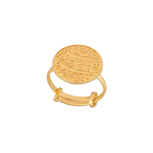 Premium Gold Plated Engraved Coin <b>Ring</b> for Women <b>Adjustable</b> Round Statement Fashion Jewelry - Product Image 2