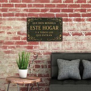 Nuevo Regalo Cristiano para <span class=keywords><strong>el</strong></span> Hogar 2026, Arte de Pared Rústico Vintage de Aluminio de 8x12 Pulgadas con Impresión UV, en <span class=keywords><strong>Español</strong></span>: Dios Bendiga Este Hogar - Product Image 5