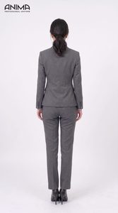 Traje Gris Minimalista de Lana Elástica ANIMA para Mujer, Repelente al Agua, Transpirable, para Reuniones Ejecutivas, Estilo Global - Product Image 5