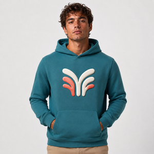Men Puff Printing <b>Hoodie</b> Featuring Raised Artwork A <b>Soft</b> Feel And Relaxed Comfort For Modern Streetwear And Casual Daily Looks - Product Image 5