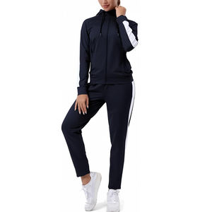 Ensemble de survêtement uni pour femme, qualité supérieure, chaud pour l'hiver, avec fermeture éclair, idéal pour le streetwear - Product Image 1