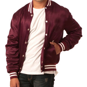 Nouvelle veste universitaire en satin pour homme, style Melton, vente en gros, veste Letterman en satin pour homme - Product Image 1