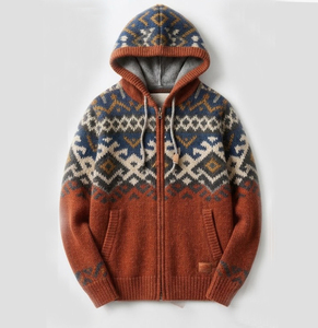 OEM Custom Patchwork Jersey Knitted Hoodie Men Regular Fit Heavyweight Cotton Fleece Vintage Pullover <b>Waterproof</b> Breathable - Product Image 4