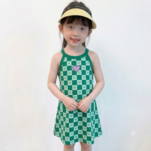Vestido Camisero Liso Dulce de Verano 2025 para Niñas, Falda de Princesa de Seda Helada hasta el Tobillo para Niñas, Ropa de Venta Caliente al por Mayor - Product Image 5