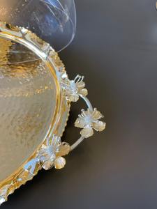 Magnifique présentoir à chocolats plaqué or avec couvercle en verre, idéal pour la présentation et les cadeaux de desserts et de bonbons pour les occasions spéciales - Product Image 3