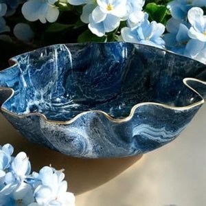 Epoxy resin bowl handmade fruit serving decorative bowl modern glossy finish home decor dining <b>table</b> centerpiece gift item - Product Image 4