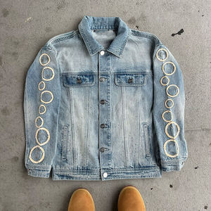 Conjunto de Sudadera con Capucha de Felpa Francesa de Alta Gama con Detalles de Pedrería y Pantalones Deportivos Acampanados para Hombre - Product Image 3