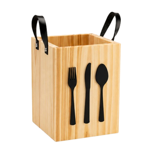 Luxury Handcrafted Mango Wood Cutlery Holder Eco-Friendly 4-Compartment <b>Kitchen</b> Utensil Organizer And Flatware <b>Caddy</b> For Dining - Product Image 4