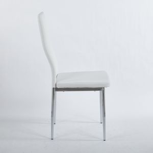 Set da Pranzo Mid-Century 1+4,5 Pezzi con Tavolo con Gambe in Metallo per 4-6 Persone, Piano in Vetro, Tavolo da Pranzo con Base a Piedistallo per Sala da Pranzo - Product Image 5