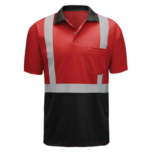 Chemises polo réfléchissantes haute performance, vêtements de sécurité anti-humidité avec bandes haute visibilité pour les équipes de travail en extérieur - Product Image 1