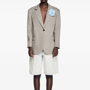 Nuevo Blazer Gris para Hombre 2026, Tela Fina Antiestática y Transpirable, Estilo Fraternidad, Corte Entallado, Chaqueta de Negocios, Venta al Por Mayor - Product Image 2