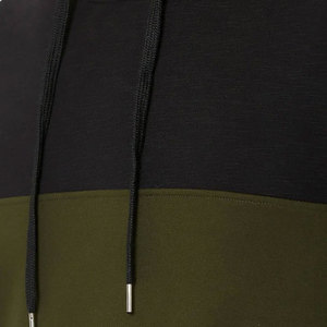 Sweat à capuche décontracté pour homme, bicolore, avec logo personnalisé, blocs de couleur, poche kangourou et cordon de serrage réglable. - Product Image 6