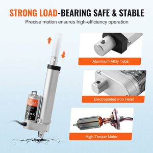 Attuatore Lineare 12V con Carico Elevato 330 libbre/1500N, Velocità 0,19 pollici/s, Montaggio IP per Cilindri - Product Image 5