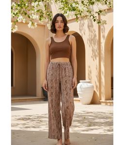 Pantalones Casuales de Cambray Estilo Años 60, Tela Suave, Ligera y Transpirable, Corte Relajado, Cómodos para el Verano, Ideales para Viajes y Uso Diario - Product Image 1