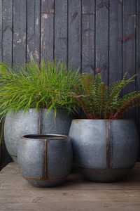Jardinière en métal avec bordure en cuivre et poignées en anneau, pot de fleurs de style campagnard pour jardin - Product Image 6