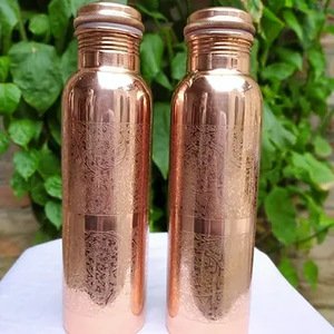 Bouteille d'eau en cuivre pur 950 ml finition antique pour le yoga en extérieur, le bureau, les bienfaits pour la santé, idéale pour les cadeaux d'entreprise e-commerce - Product Image 6