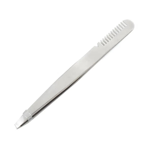 Precision Slant Tweezers Stainless Steel <b>Pointed</b> Tip for Effortless Brow Shaping & Fine Hair <b>Removal</b> - Product Image 4