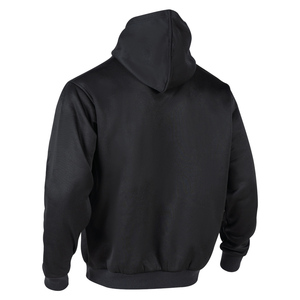 Sudadera con Capucha Negra para Hombre, Corte Regular, Color Sólido, Estilo Casual, con Botones de Crochet, Personalizable, Tejido Grueso, OEM ODM - Product Image 3