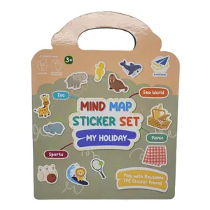 Kid learning activity game Vinyl Decorative Removable Label educational mind map Game Sticker book