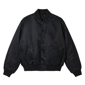 Windbreaker <b>Quilted</b> Satin Canvas Bomber Jacket Unisex Street Wear Wholesale Custom Logo Front Formal Softshell Sheep Skin - Product Image 1