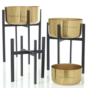 Support de fleurs classique en fer, durable, multi-usages, pour plantes d'intérieur, avec drainage, pour la décoration de la maison et du jardin - Product Image 1