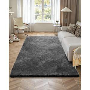 <b>Modern</b> Home Decor Non-Shedding Slip-Resistant Dark Gray 5x8 ft Indoor Plush Area <b>Rugs</b> Soft Furry Shag Carpet for <b>Living</b> <b>Room</b> Set - Product Image 4