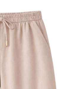 Customized Womens Beige Landscape Print Two Piece Co Ord Set <b>Short</b> Sleeve Button Shirt With <b>Wide</b> <b>Leg</b> Pants Casual Summer Wear - Product Image 6