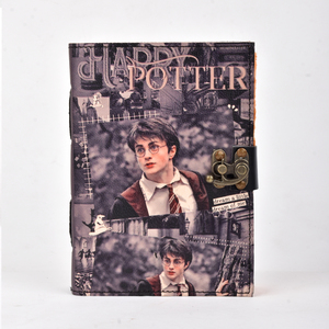 Vintage Wizard School Inspired Leather Journal <b>A5</b> With 100 Pages Lock Diary Magical Theme Writing <b>Notebook</b> Fantasy Premium Gift - Product Image 1