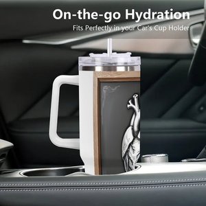 40Oz <b>Large</b> Stainless Steel Tumbler With Straw For Workshop Use - Product Image 3