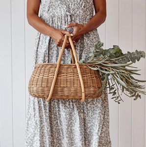 Panier en osier avec deux poignées jointes, fait main, panier de rangement, vente en gros, écologique, fabriqué au Vietnam, prêt à être expédié. - Product Image 6