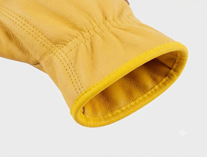 Heavy Duty Leather Work <b>Gloves</b> with Abrasion Resistance and Anti-Slip Palm for General Purpose Use - Product Image 6