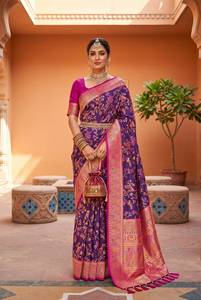 Banarasi Soft Silk Zari Woven Saree Kashmiri <b>Pashmina</b> Motifs Traditional Indian Saree for Indian <b>Wedding</b> and Festival Wear Saree - Product Image 5