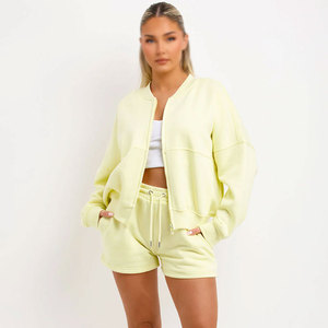Conjunto Deportivo Corto para Mujer, Casual, Color Sólido, Transpirable, Tela Suave al Tacto, Ligero, para Fitness y Ocio - Product Image 1
