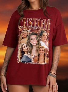 Camiseta Extra Grande para Mujer con Diseño de Múltiples Caras, Cuello Redondo, Manga Corta, Corte Holgado, 100% Algodón Jersey, Impresión Personalizada - Product Image 4