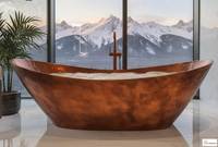 Baignoire en cuivre artisanale de luxe rustique, idéale pour les hôtels, les spas et les résidences