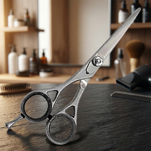 ASAP Professional 6" <b>Left</b>-<b>Handed</b> Salon Haircutting <b>Scissors</b> with Long Handle Stainless Steel Blades - Product Image 2