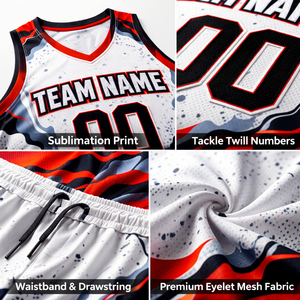 ชุดบาสเก็ตบอลแบบยูนิเซ็กซ์สั่งทำพิเศษสำหรับสโมสร ทีม โรงเรียน ระบายอากาศได้ดี ไซส์ใหญ่พิเศษ ชุดเสื้อเจอร์ซีย์ผ้าทวิลล์พิมพ์ลายแบบซับลิเมชั่น 100% โพลีเอสเตอร์ - Product Image 4